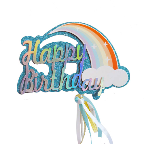Happy Birthday Rainbow Topper 20cm