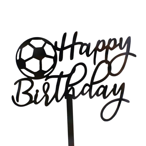 Acrylic Happy Birthday Soccer Ball Topper