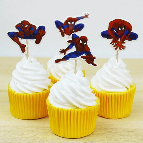 Spider man Cupcake Picks 24pcs