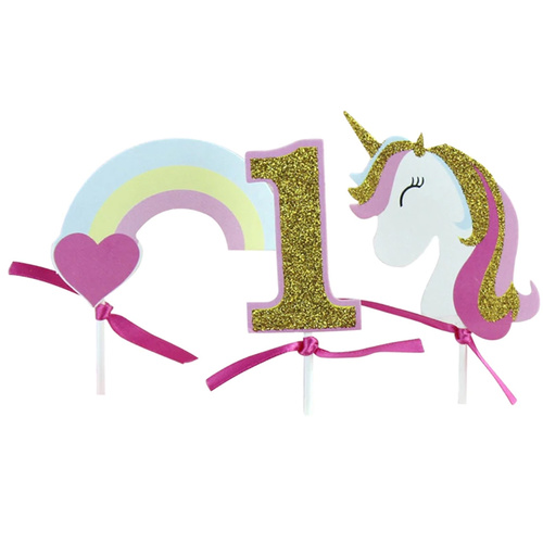 Unicorn Number One Cake Topper