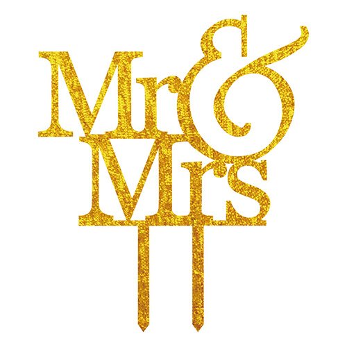 Mr & Mrs Gold Acrylic Topper