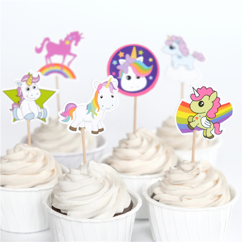 Unicorn Cupcake Picks 24pcs