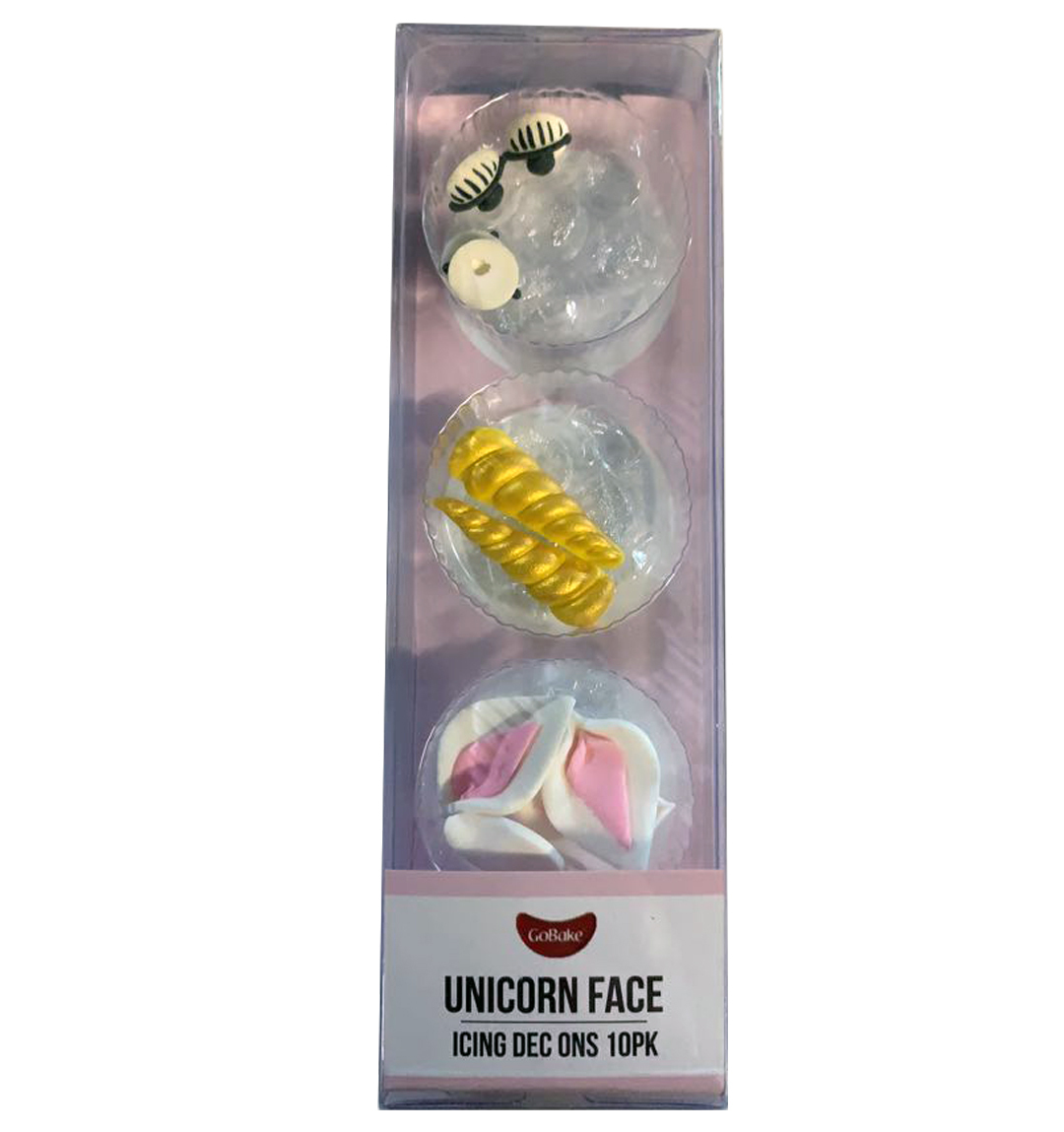 Unicorn Face Icing Decorations
