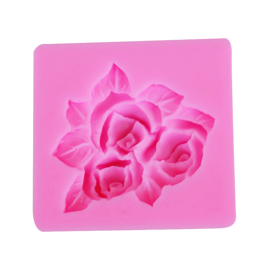 Kitchen Domain Rose With Leaves Silicone Fondant Mould