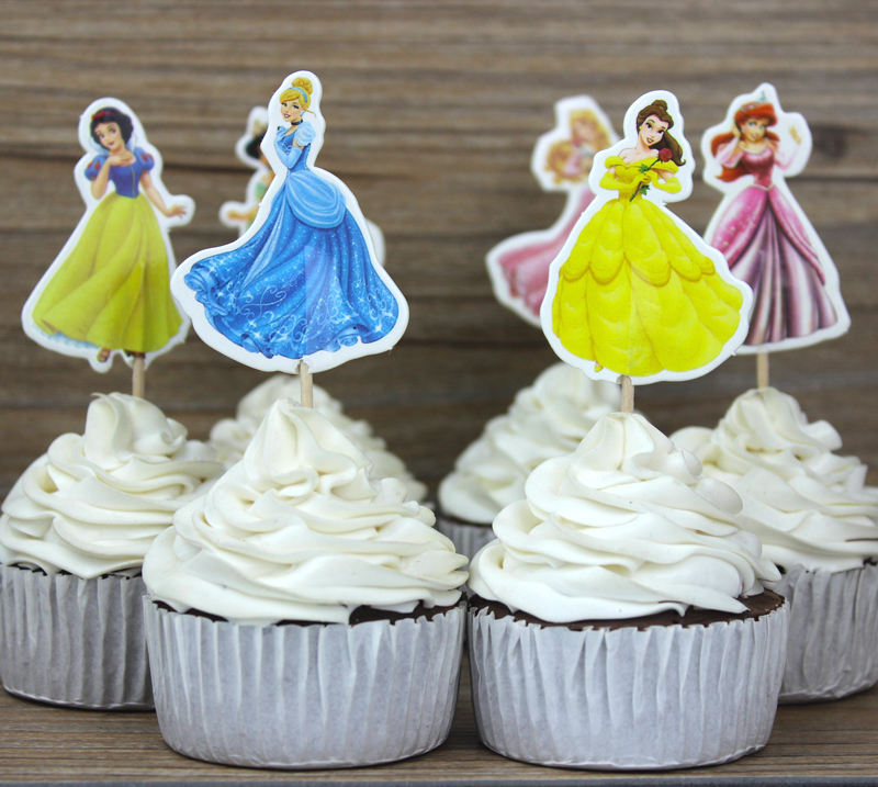Kitchen Domain - Princess Cupcake Picks 24 Pieces