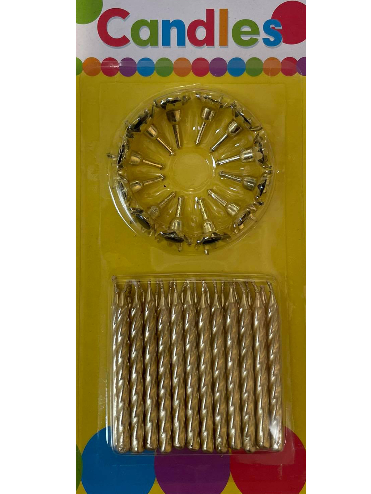 Metallic Gold Candles 24pk