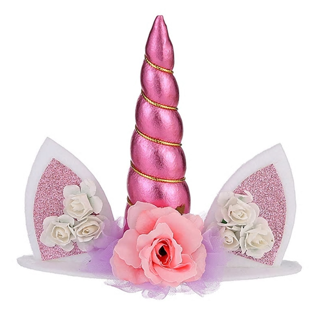 Kitchen Domain - Unicorn Horn Cake Topper Pink