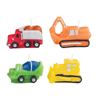 Wilton Contruction Vehicle Candles 4 Pack