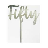 Acrylic Topper Fifty - Silver 