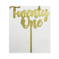 Acrylic Topper Twenty One - Gold