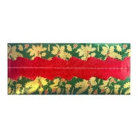 Cake Frill Green Holly Print Red Plain Centre 1 Meter Length 