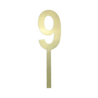Number 9 Large Cake Topper Gold