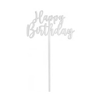 Acrylic Silver Birthday Topper