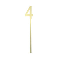 Number 4 Small Cake Topper Gold