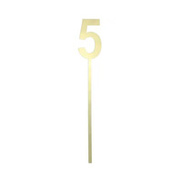 Number 5 Small Cake Topper Gold