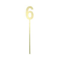 Number 6 Small Cake Topper Gold