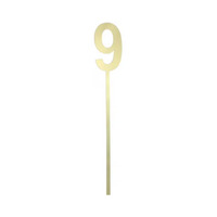 Number 9 Small Cake Topper Gold