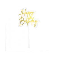 Acrylic Elegant Gold Birthday Topper