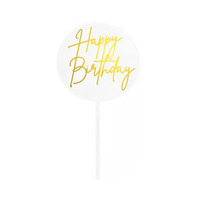 Acrylic Round Gold Birthday Topper