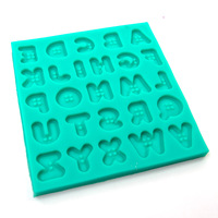 Button Alphabet Silicone Fondant Mould