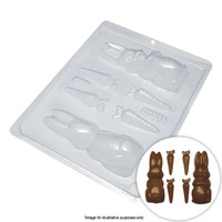 BWB Bunny Rabbit With Carrots Chocolate Mould 1 Piece