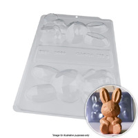 BWB Sitting Geode Bunny Chocolate Mould 3 Piece
