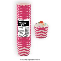 Hot Pink Chevron Baking Cups 25 Pack