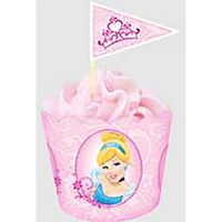 PRINCESS FLAT BAKING CUPS & PICKS - 18 PACK