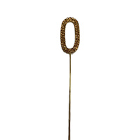 4.5cm Gold Number 0 Diamante Cake Topper 