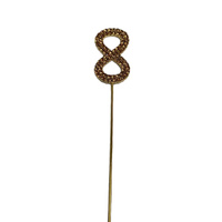 4.5cm Gold Number 8 Diamante Cake Topper