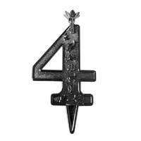 Silver Number 4 Candle Holder Cake Topper