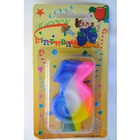 Candle Rainbow Numeral 3