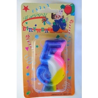 Candle Rainbow Numeral 5