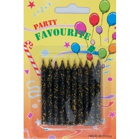 Candle Glitter Black 60mm 10 Pack