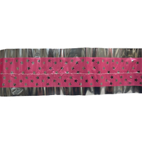 Cake Frill Star Pink & Silver 63mm 1 Meter Length