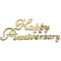 Happy Anniversary - Gold 11 x 4cm