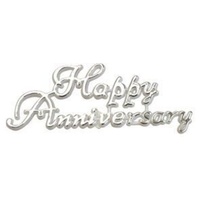 Happy Anniversary - Silver 11 x 4cm
