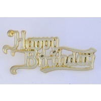 Happy Birthday Gold 6.5cm
