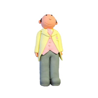 Bald Claydough Groom, 12cm
