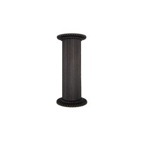 Round Fine Fluted Black  Pillar 75mm