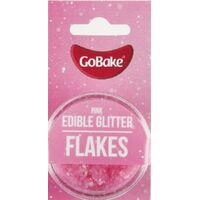 Go Bake Edible Glitter Flakes Pink- 2g