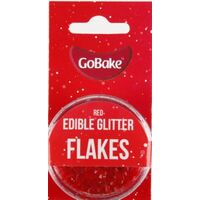 Go Bake Edible Glitter Flakes Red- 2g