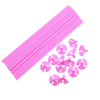Pink Balloon Sticks 43cm 20pc