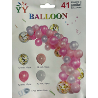 Balloons Pink Chain 41pc Set