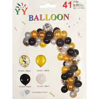 Balloons Gold/Black Chain 41pc Set