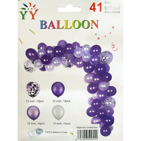 Balloons Purple Chain 41pc Set