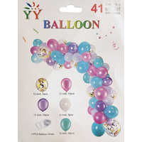 Balloons Purple/Pink/Teal Chain 41pc Set
