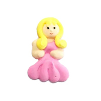 Flat Princess Sugar Decoration  Light Pink