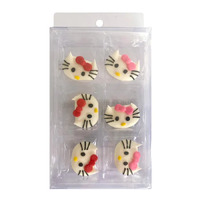 Hello Kitty Face Sugar Decorations 6pcs
