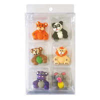 Safari Animals Sugar Decorations 6pcs